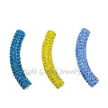 Mixed Color Long Bending Tube Shamballa Beads Charms For Bracelets